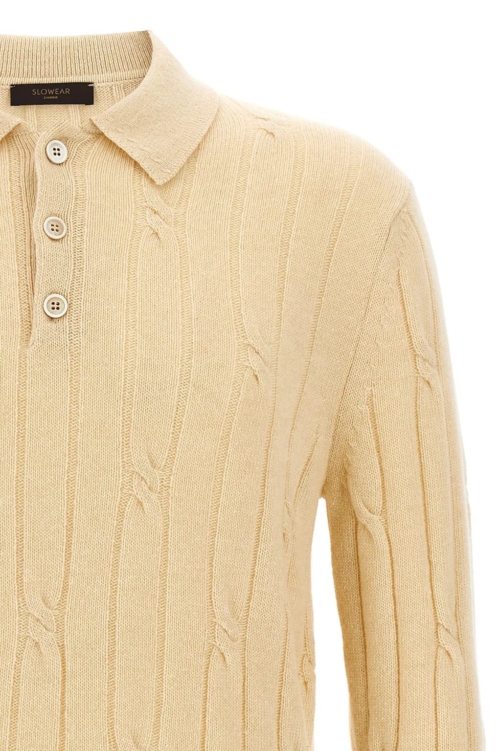 Zanone Braided Wool Polo Shirt