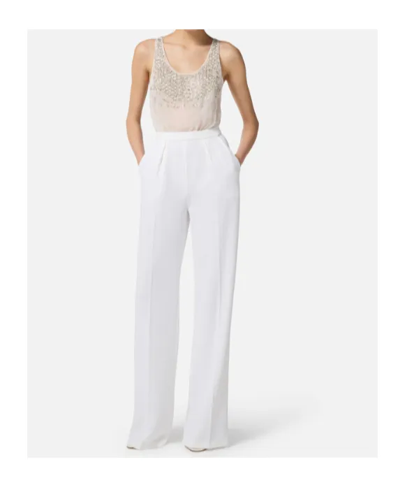 Elisabetta Franchi Georgette Crpe Embellished Jumpsuit