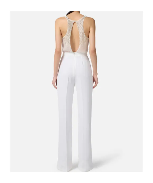 Elisabetta Franchi Georgette Crpe Embellished Jumpsuit