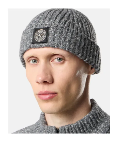 Stone Island Logo Patch Knitted Beanie
