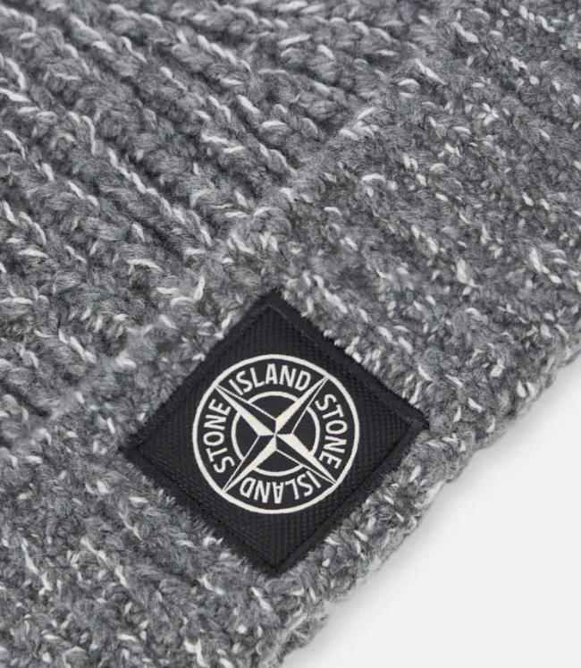 Stone Island Logo Patch Knitted Beanie