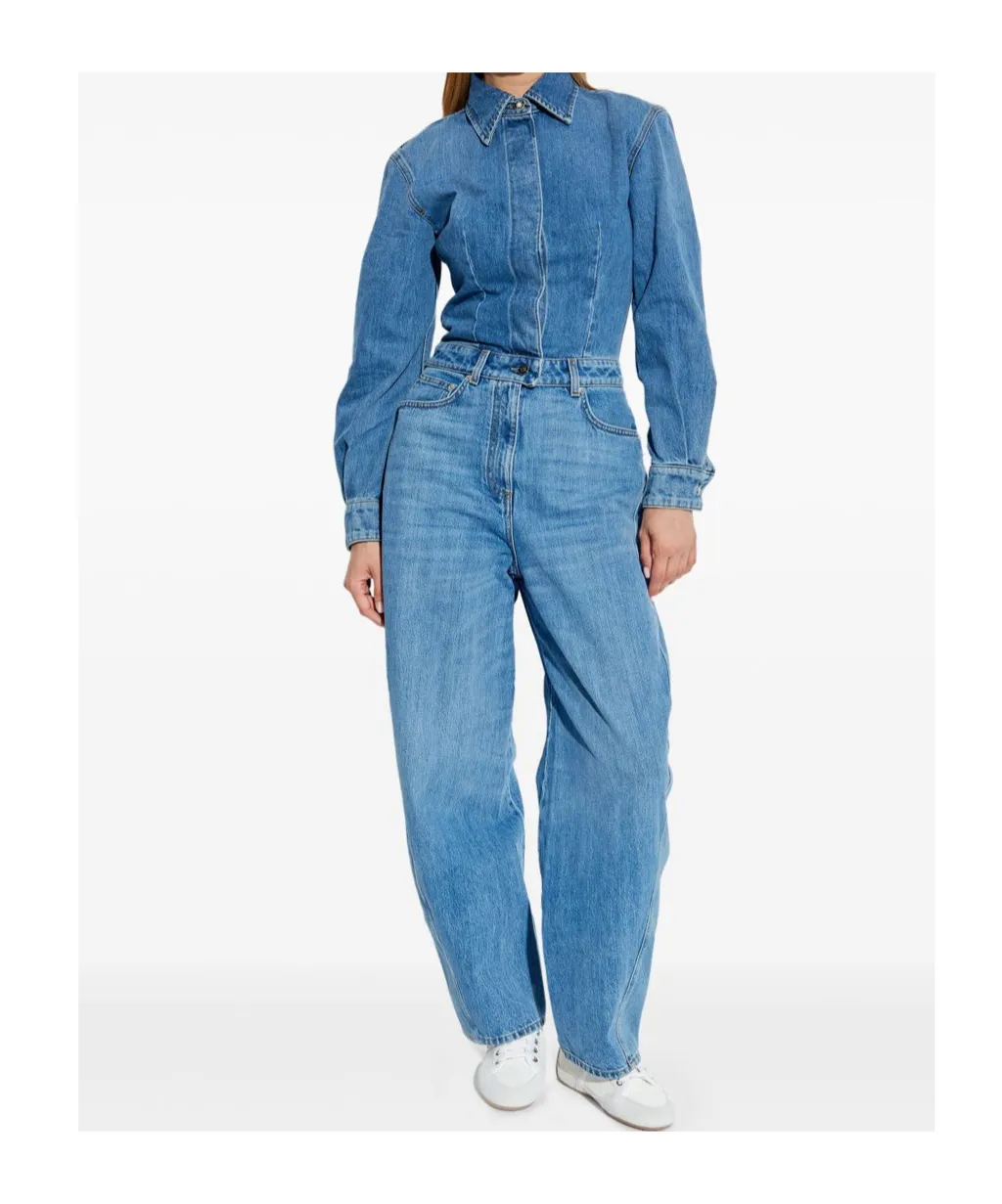 Givenchy Long-Sleeved Denim Jumpsuit