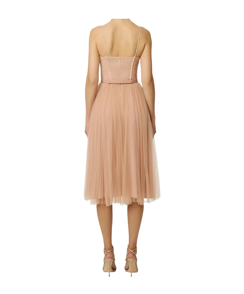Elisabetta Franchi Bustier Belt Tulle Dress