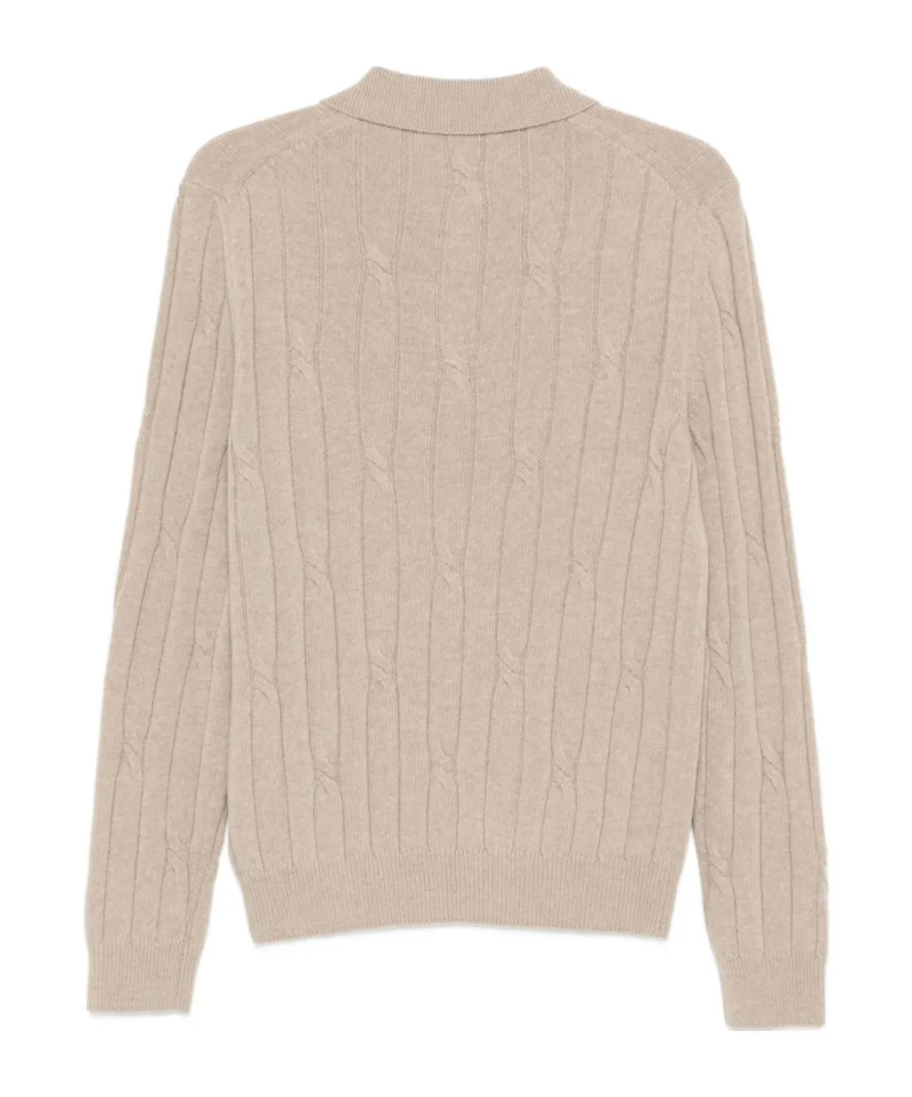 Cable-Knit Polo Shirt