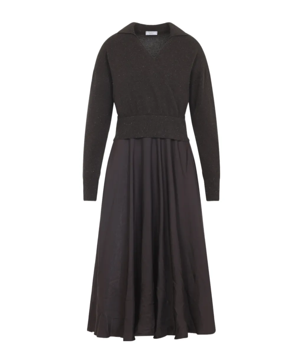Sparkle-Knit A-Line Midi Dress