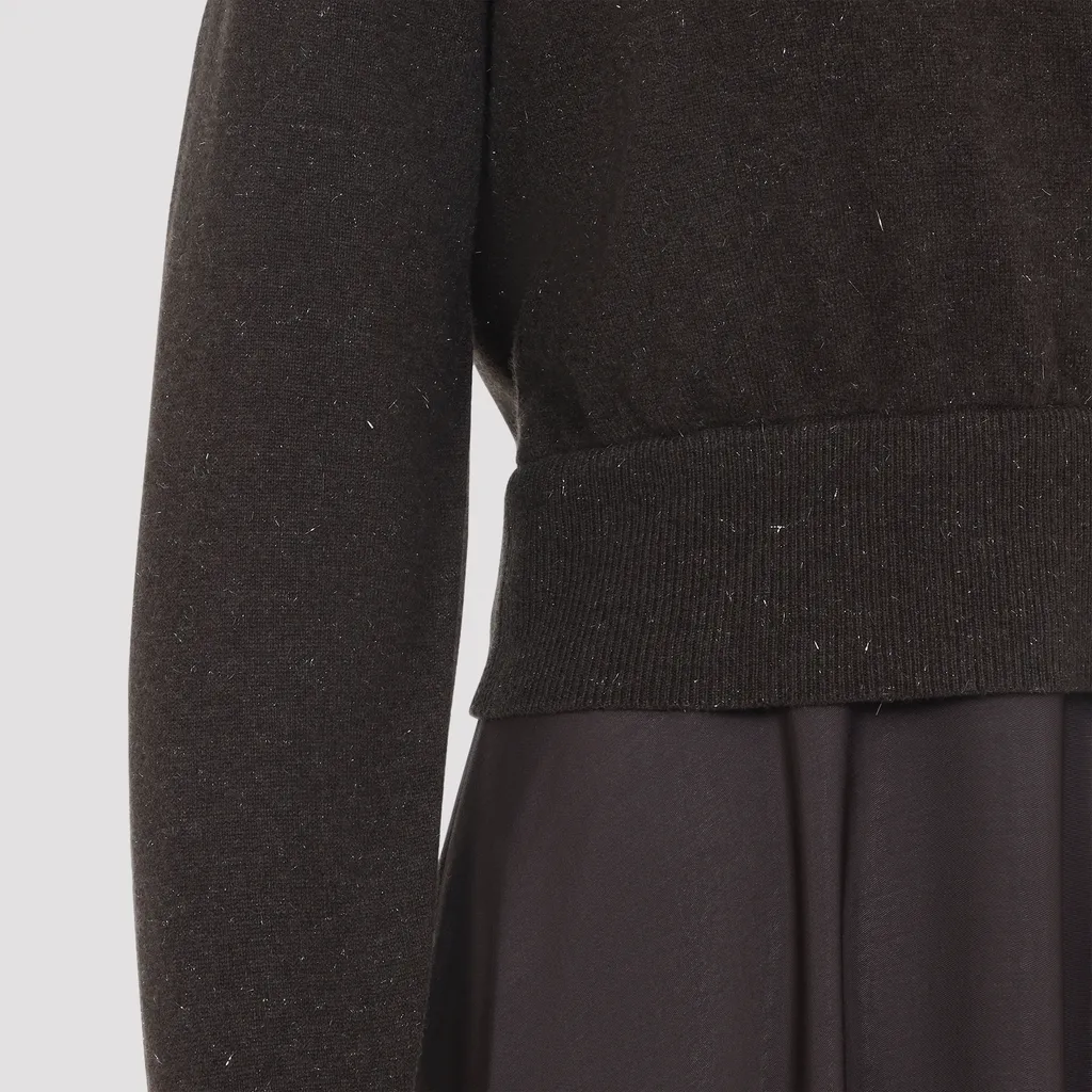 Sparkle-Knit A-Line Midi Dress