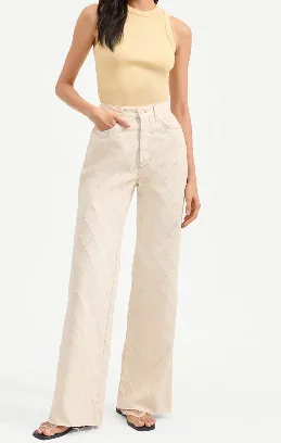 Printed Wide-Leg Jeans