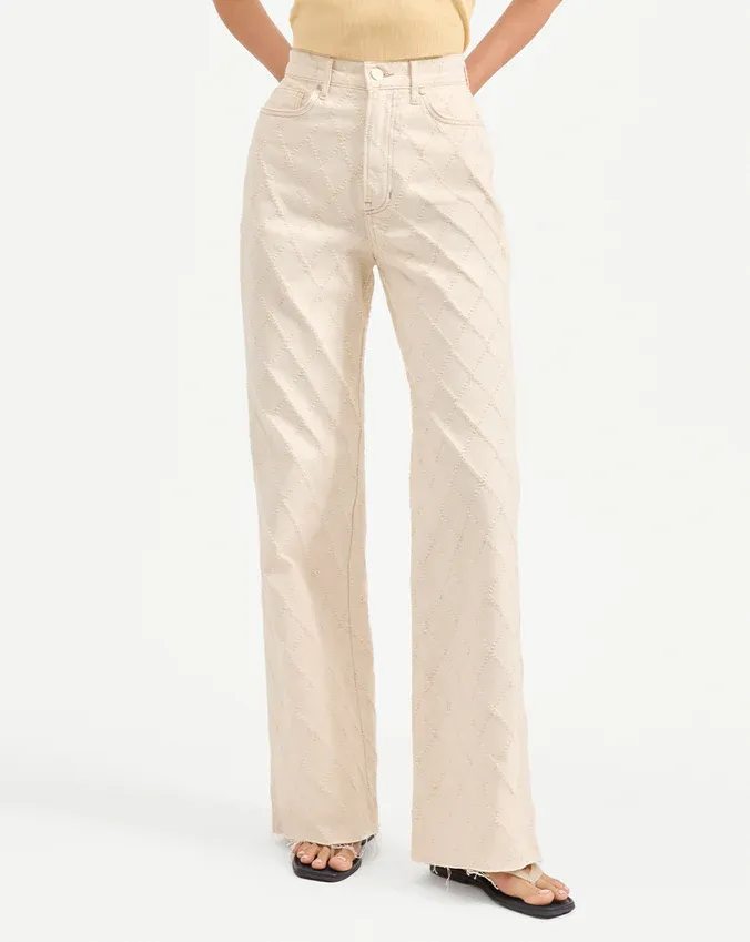 Printed Wide-Leg Jeans