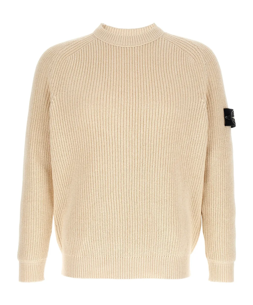 Stone Island Logo Patch Crewneck Knitted Sweater