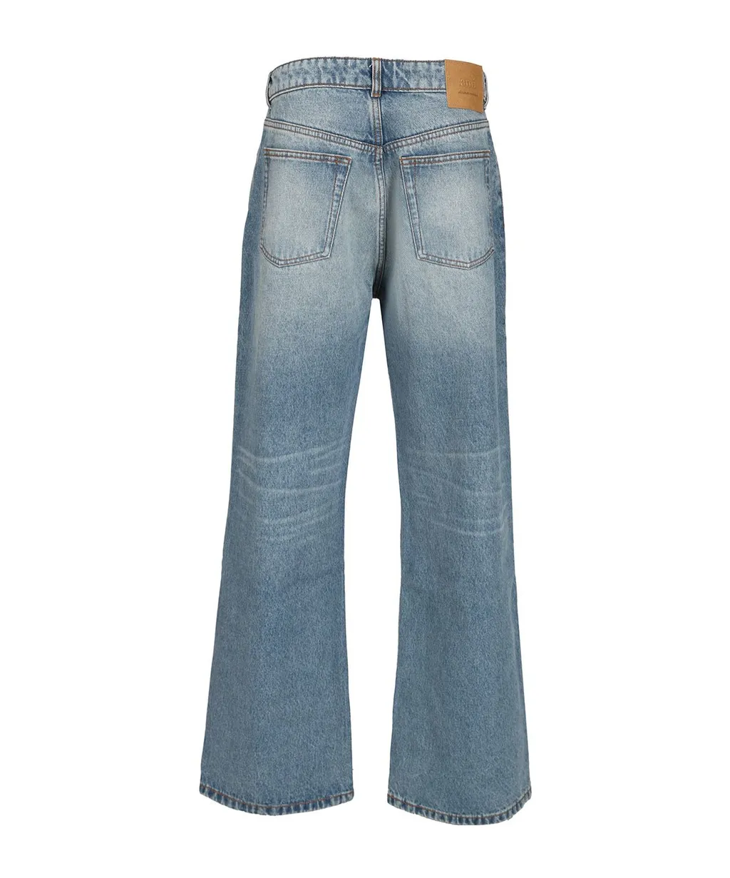Ami Paris Whiskering Effect Wide-Leg Jeans