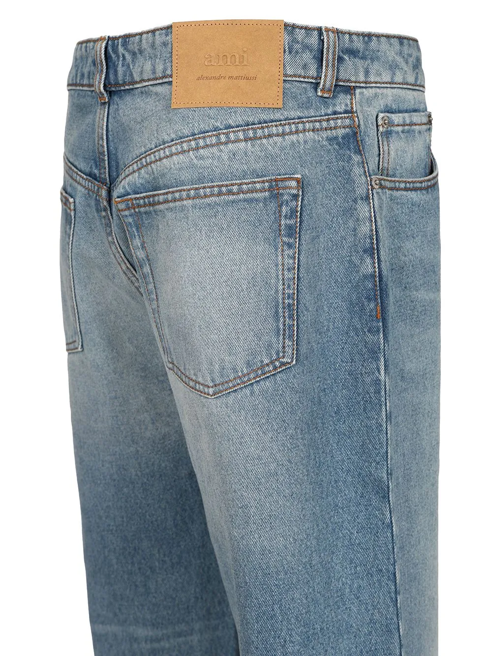 Ami Paris Whiskering Effect Wide-Leg Jeans