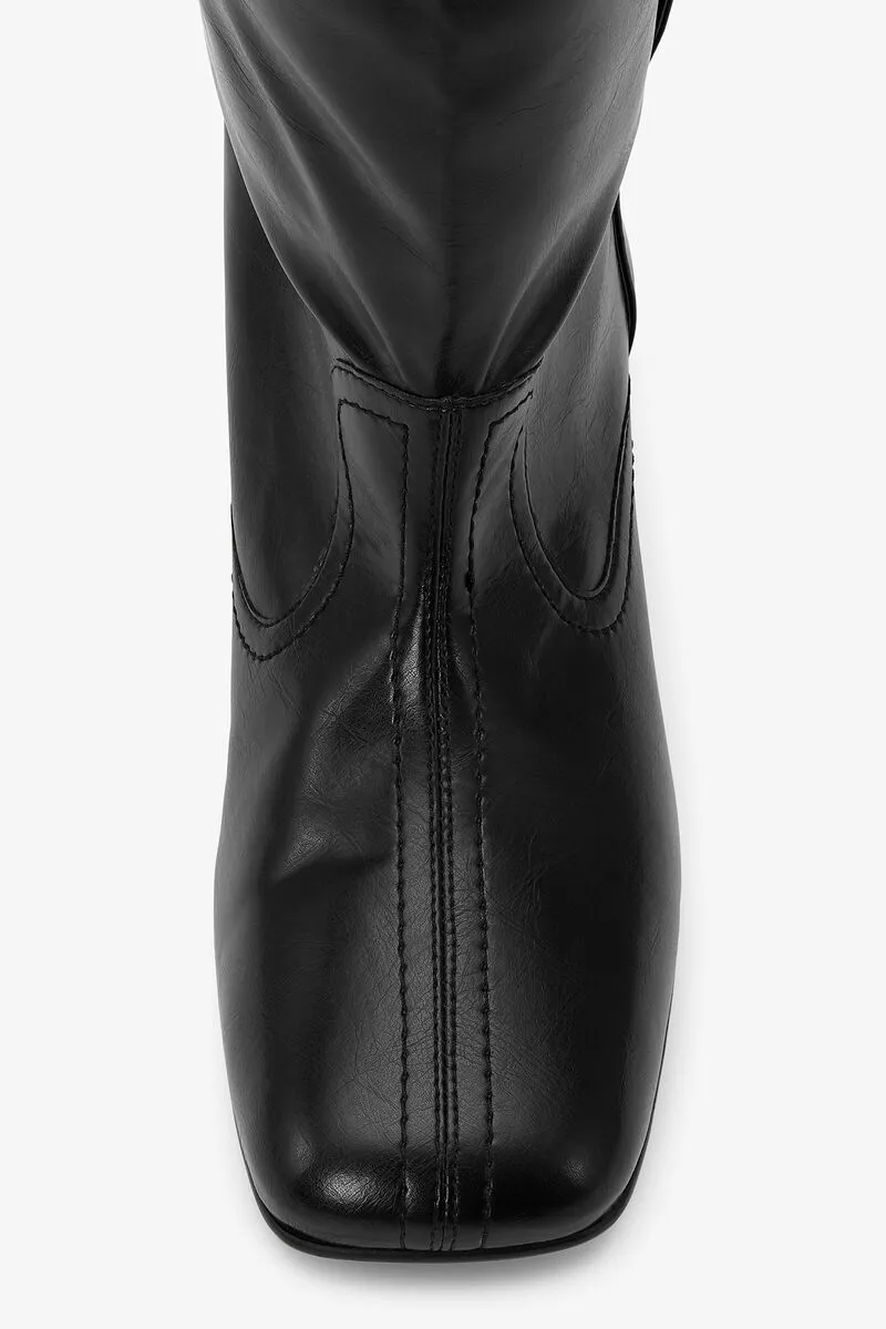Ganni Slouchy Gathered Detail Heeled Boots