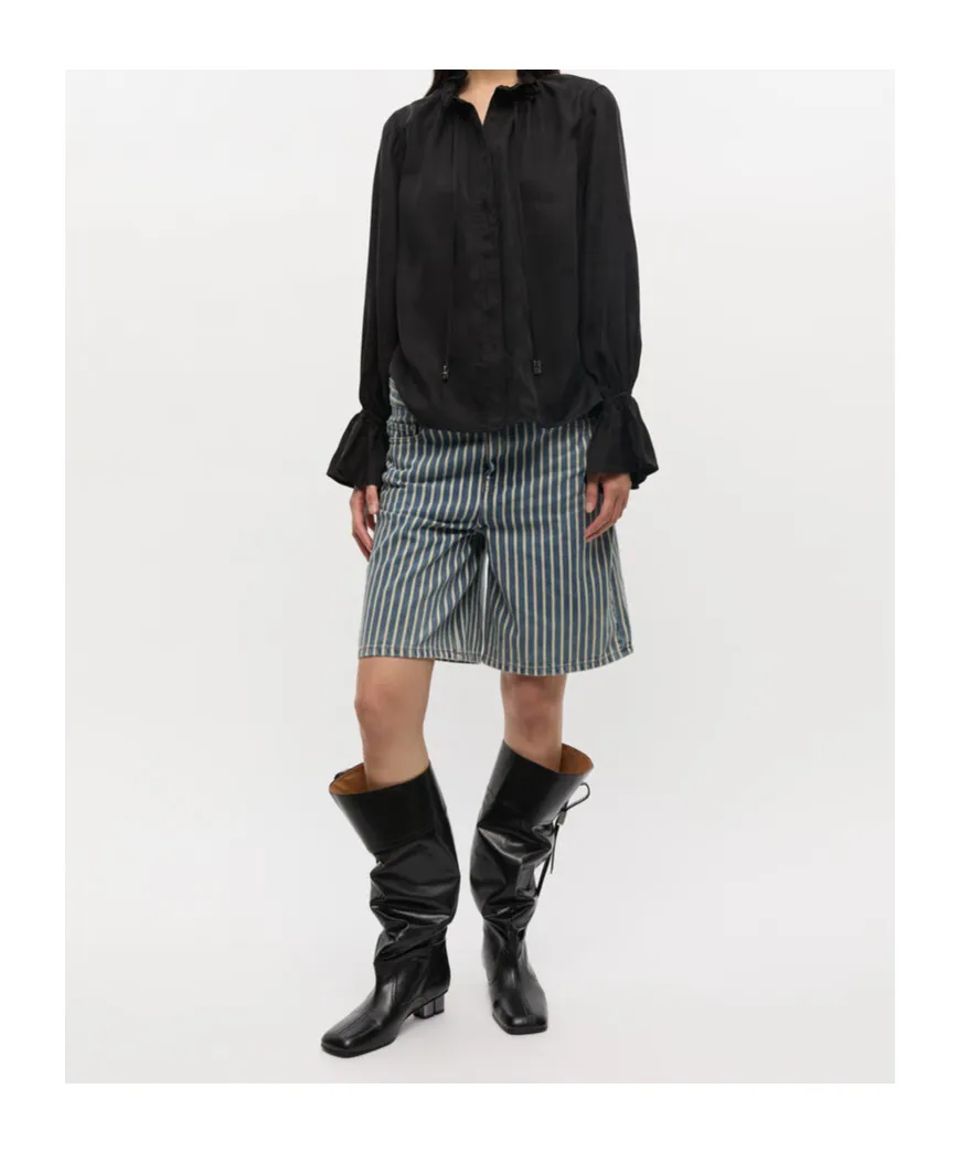 Ganni Slouchy Gathered Detail Heeled Boots