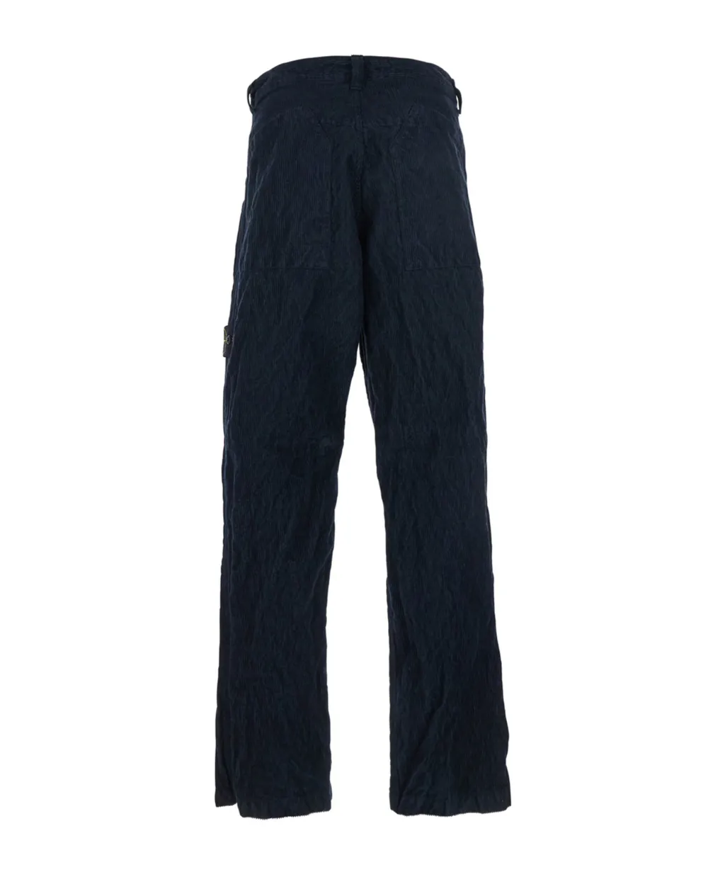 Stone Island Logo Patch Straight Leg Trousers