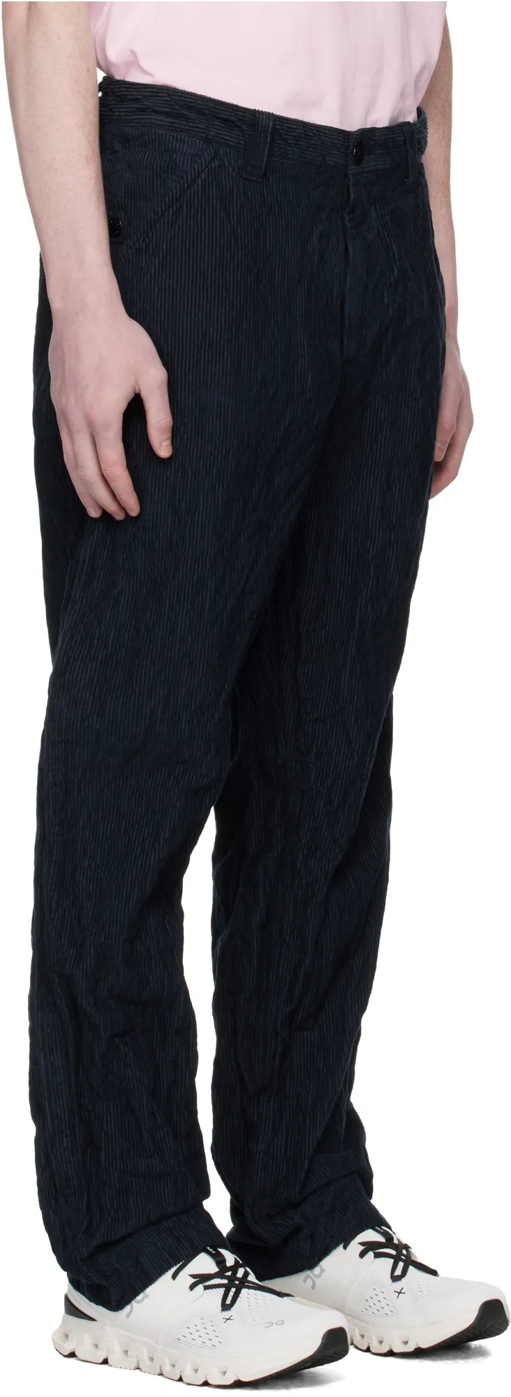 Stone Island Logo Patch Straight Leg Trousers