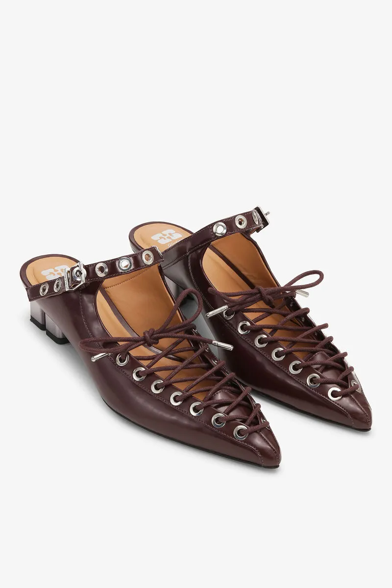 Ganni Oleatex Laced Mules