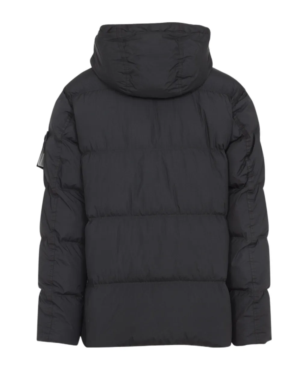 Stone Island Logo Patch Zip-Up Hooded Jacket
