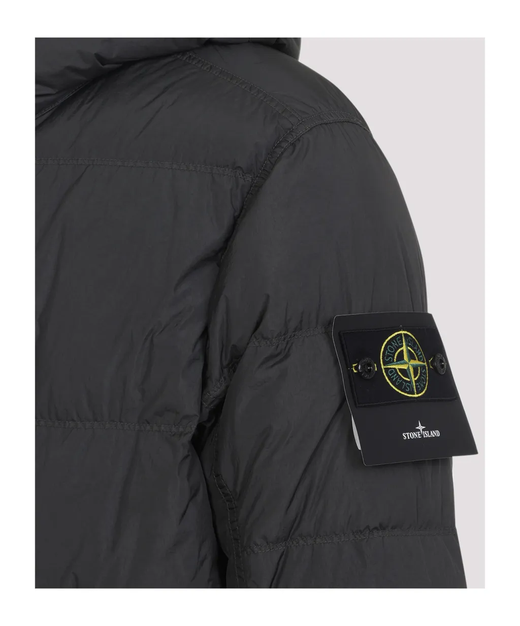 Stone Island Logo Patch Zip-Up Hooded Jacket