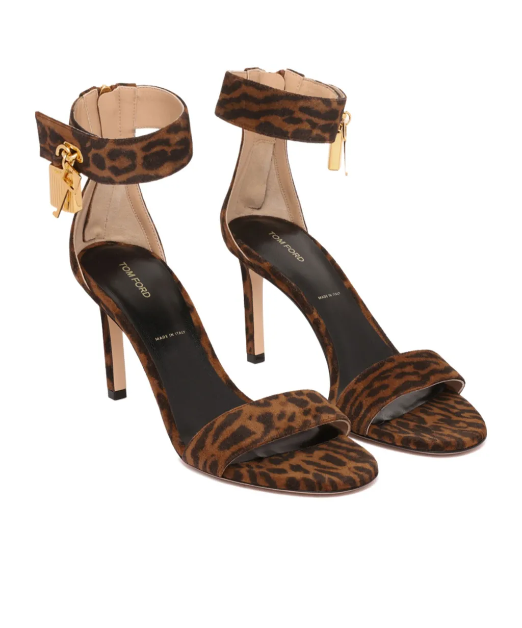 Tom Ford Leopard Patterned Zip Detailed Sandals