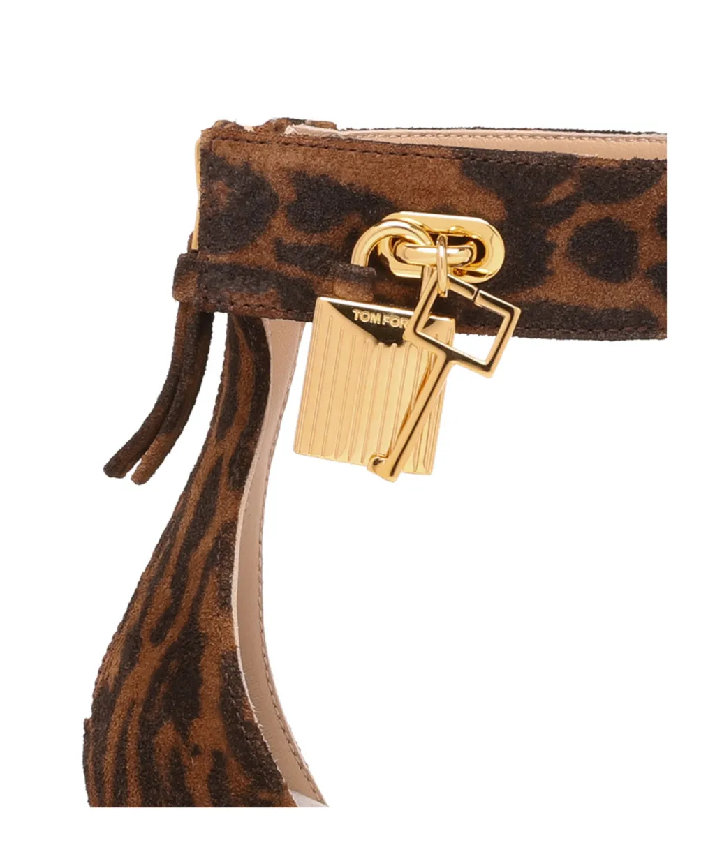 Tom Ford Leopard Patterned Zip Detailed Sandals