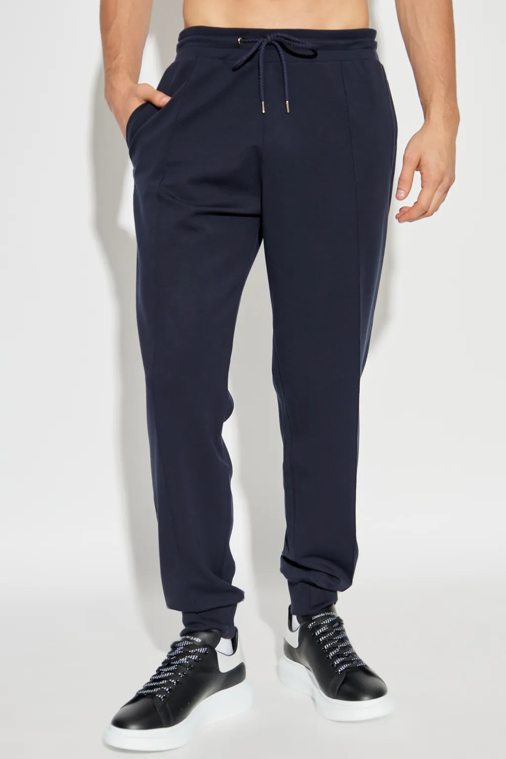 Side-Stripe Cotton Joggers