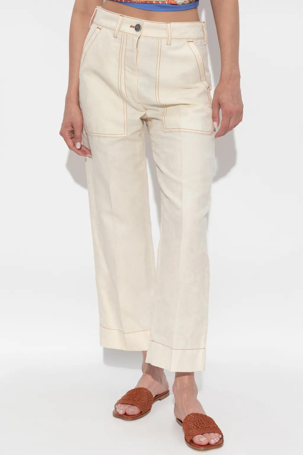Etro Contrasting Stitching Trousers