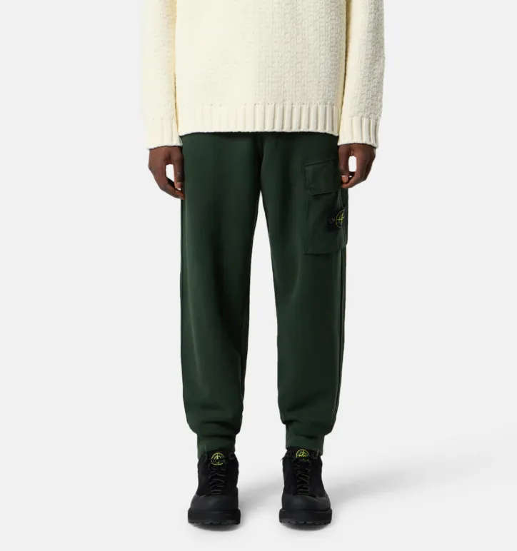 Stone Island Logo Patch Tapered-Leg Pants