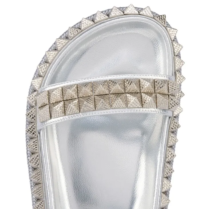 Christian Louboutin Stud Detailed Metallic Sandals