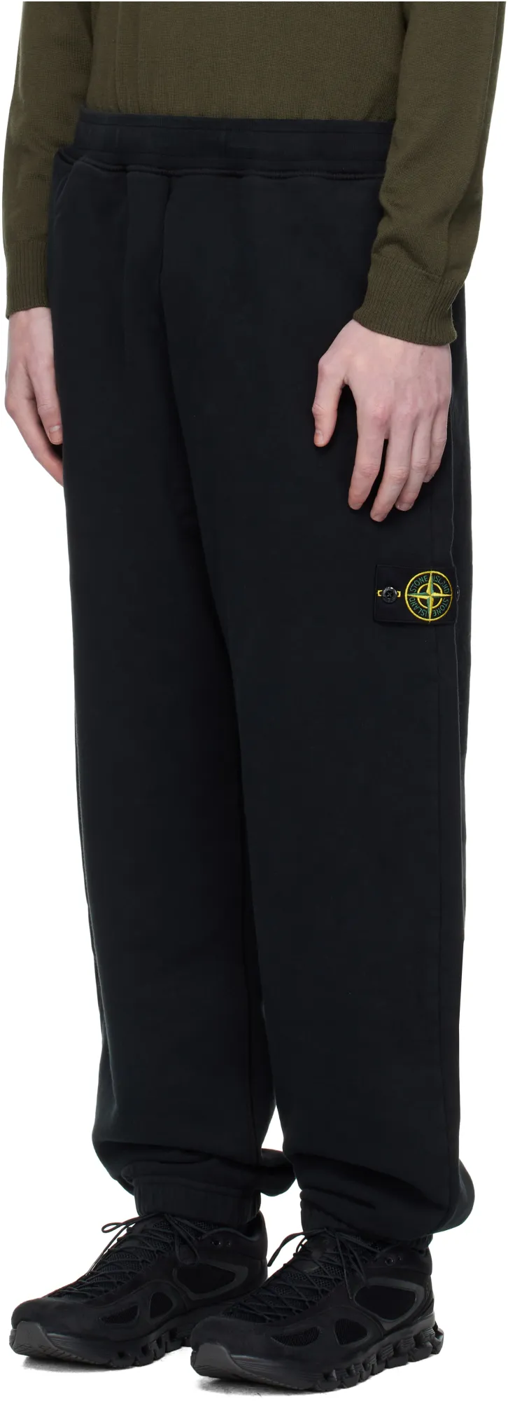 Stone Island Logo-Patch Elasticated Waistband Trousers