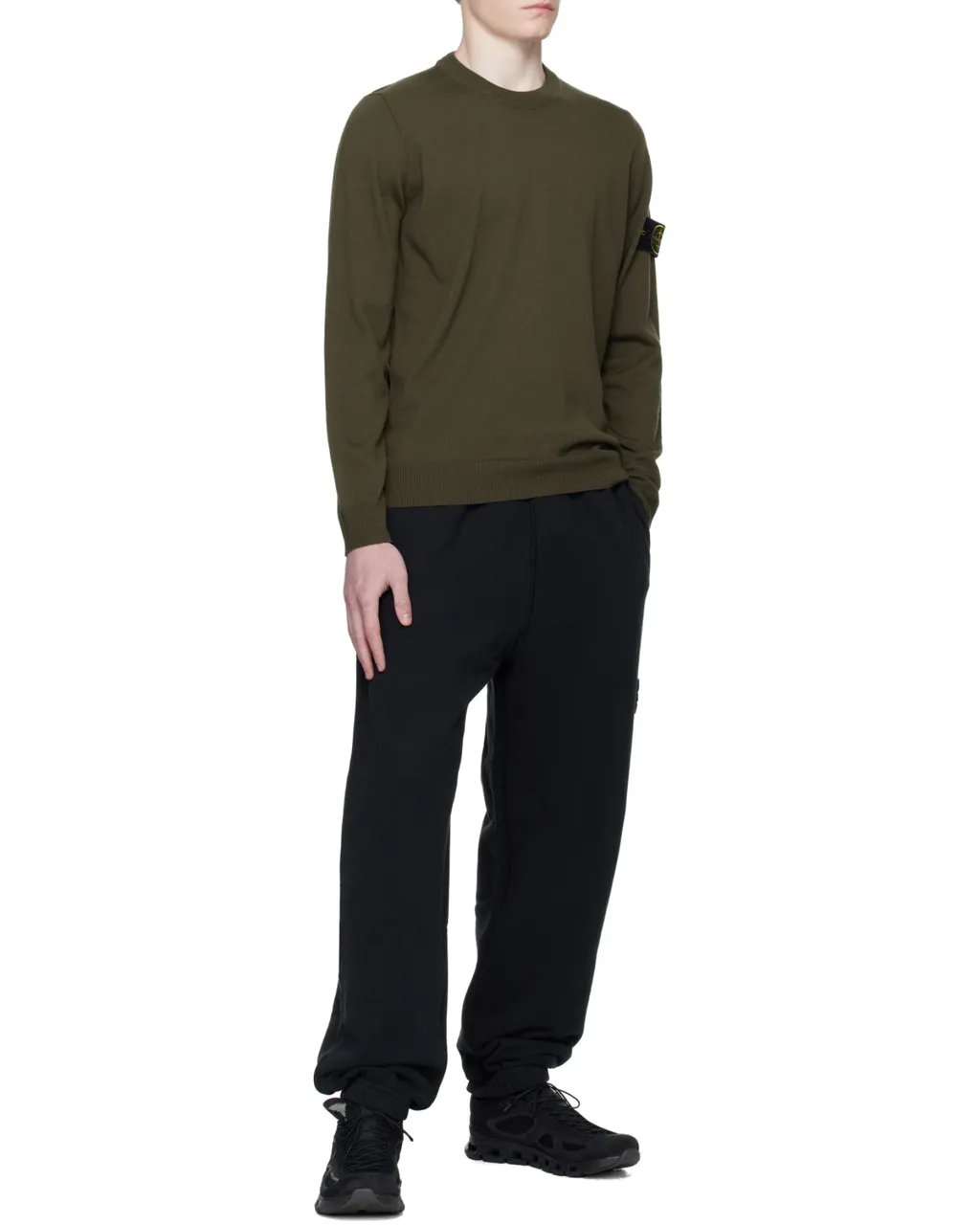 Stone Island Logo-Patch Elasticated Waistband Trousers