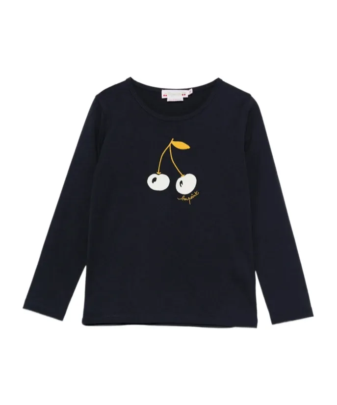 Cherry-Print Long-Sleeve Top