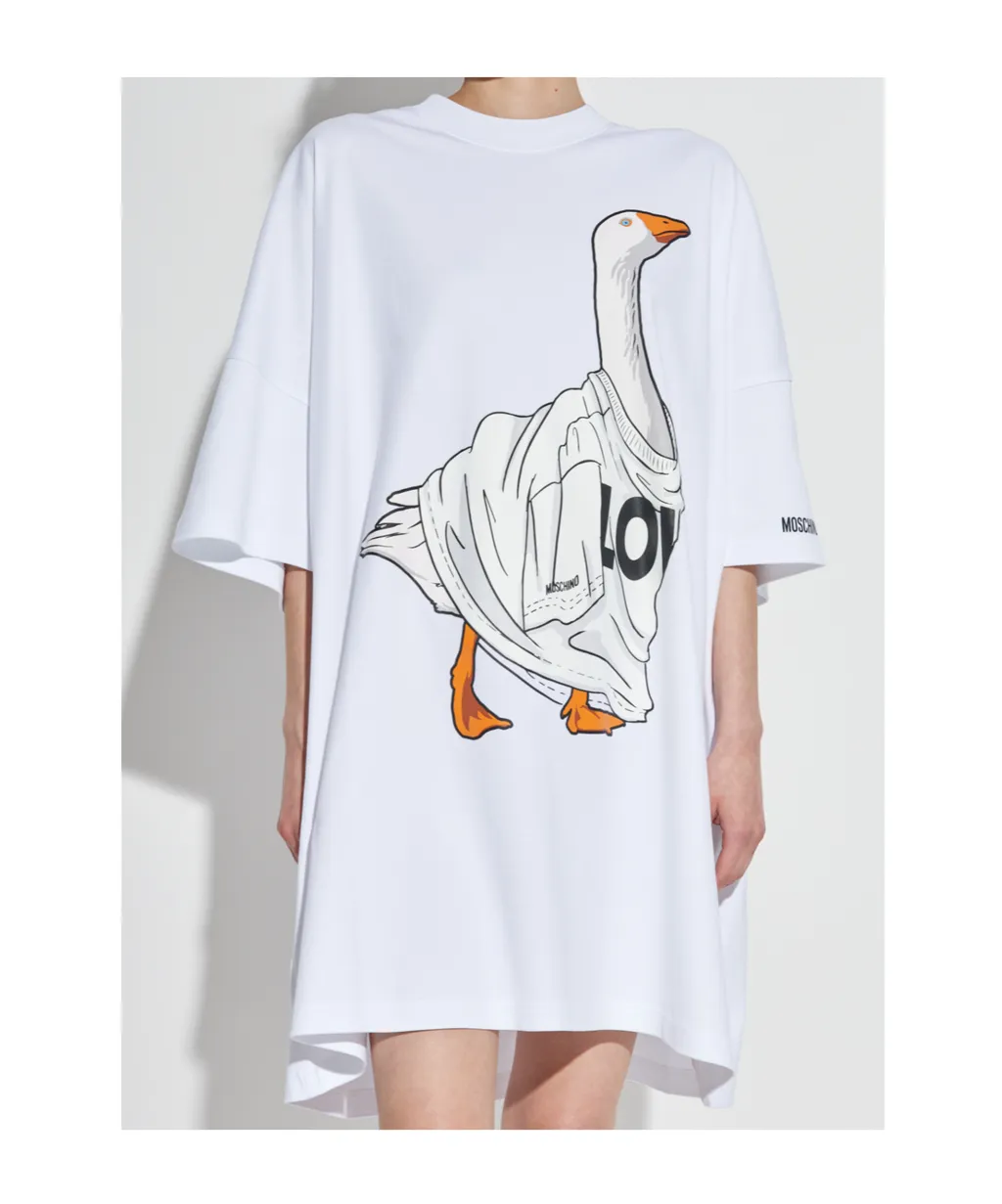 Moschino Graphic Printed Crewneck T-Shirt Dress