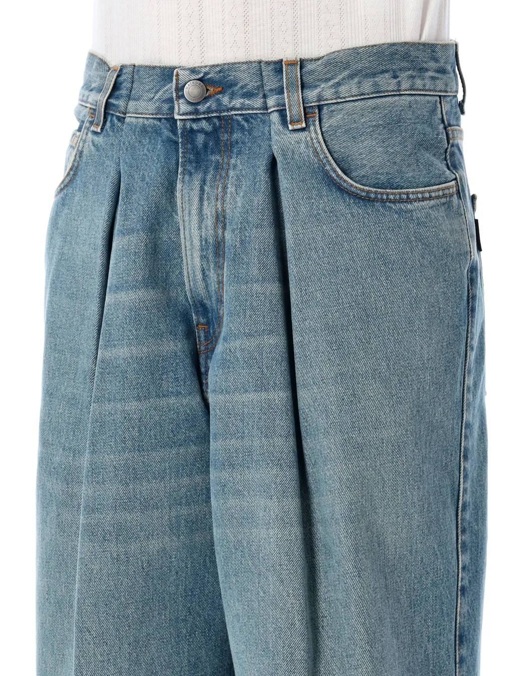 Candy Pleated Wide-Leg Jeans
