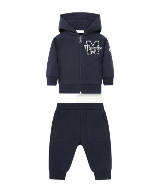 Moncler Enfant Embroidered Teddy Logo Sweatsuit Set