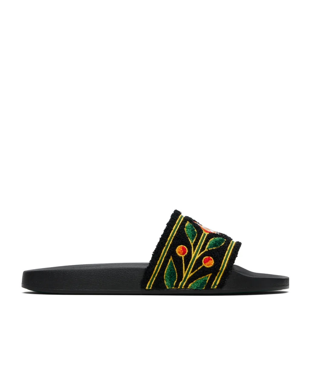 Casablanca Logo Detailed Terry Slides