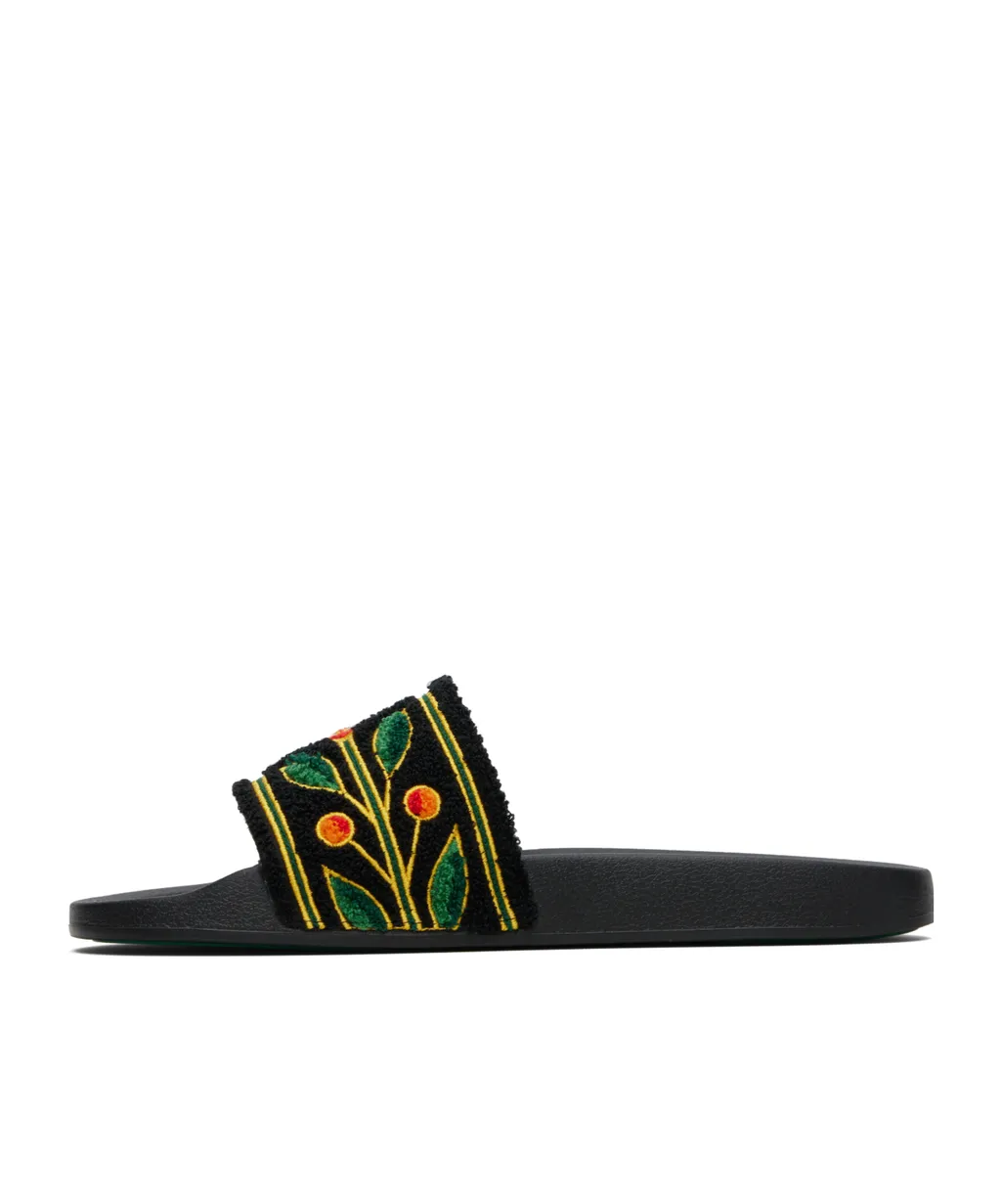 Casablanca Logo Detailed Terry Slides