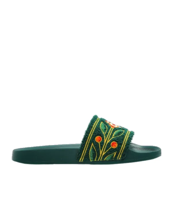 Casablanca Logo Detailed Terry Slides