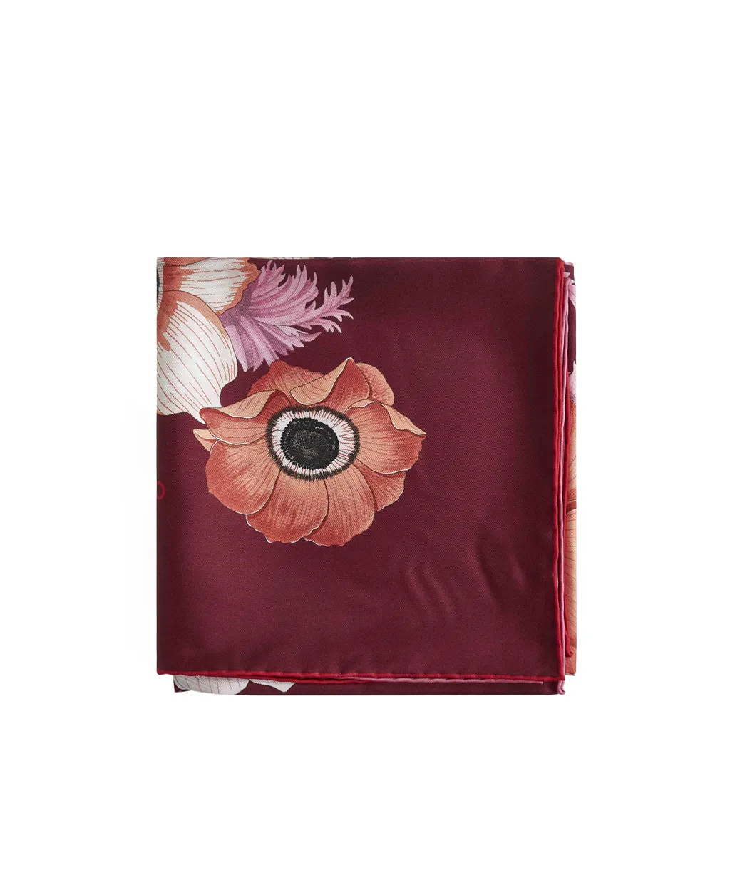 Anemone Print Silk Twill Scarf