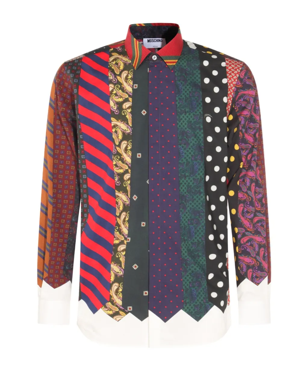 Moschino All-Over Tie Printed Long-Sleeved Shirt