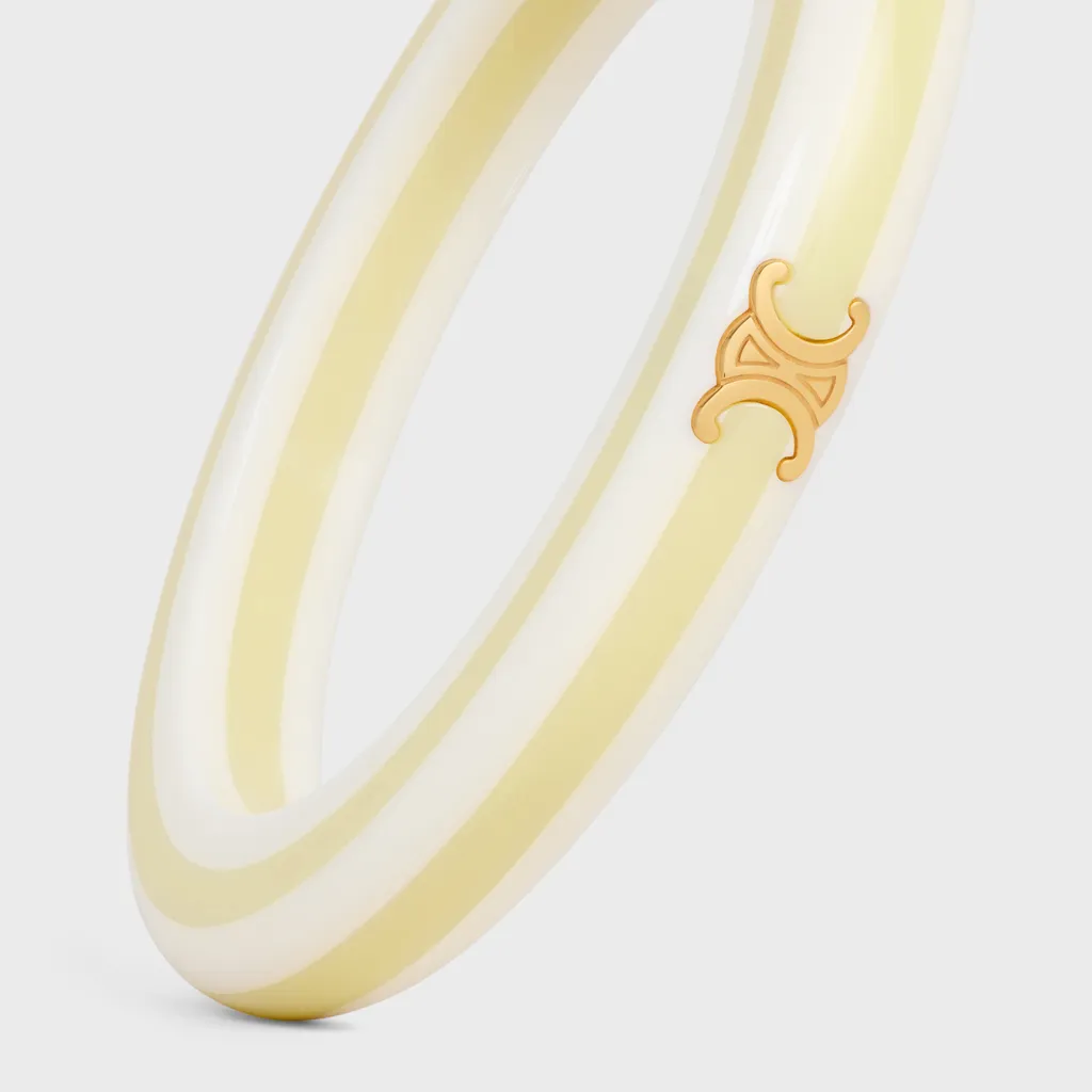 Celine Sorbet Bangle In Resin And Brass With Gold Finish