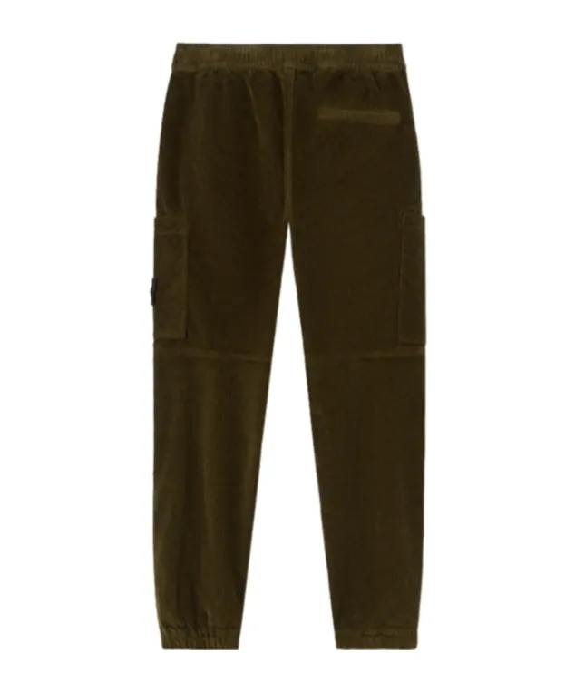 Stone Island Junior Logo Patch Corduroy Trousers