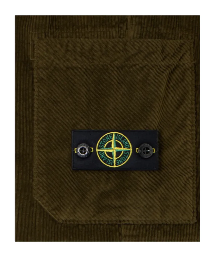 Stone Island Junior Logo Patch Corduroy Trousers