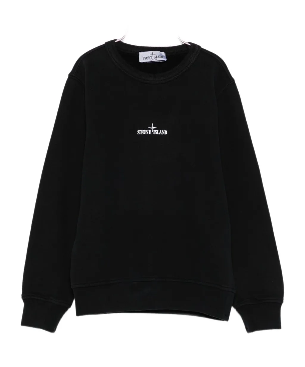 Stone Island Junior Compass Printed Crewneck Sweatshirt