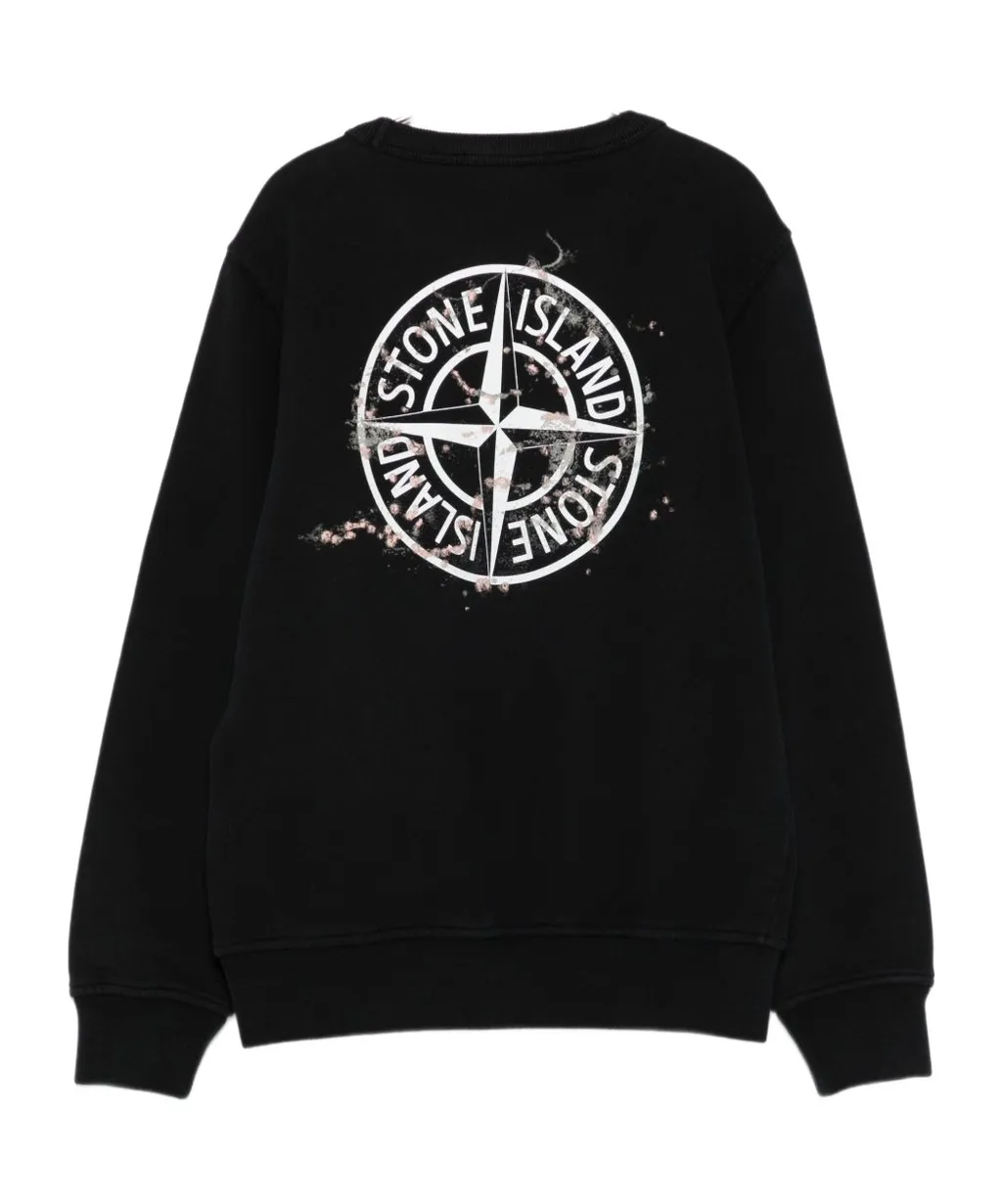 Stone Island Junior Compass Printed Crewneck Sweatshirt