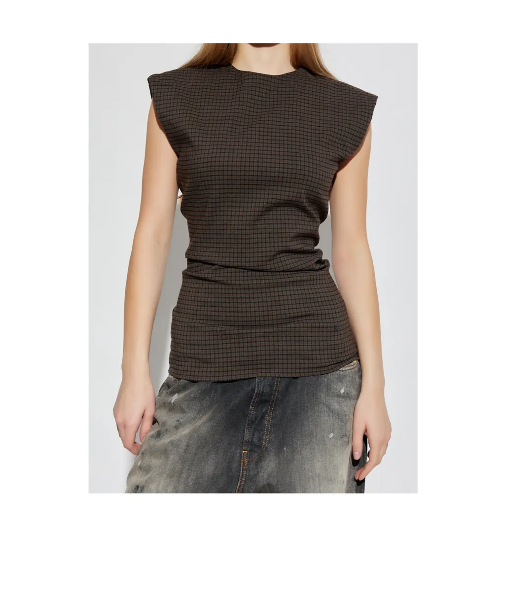Acne Studios Sleeveless Checked Top