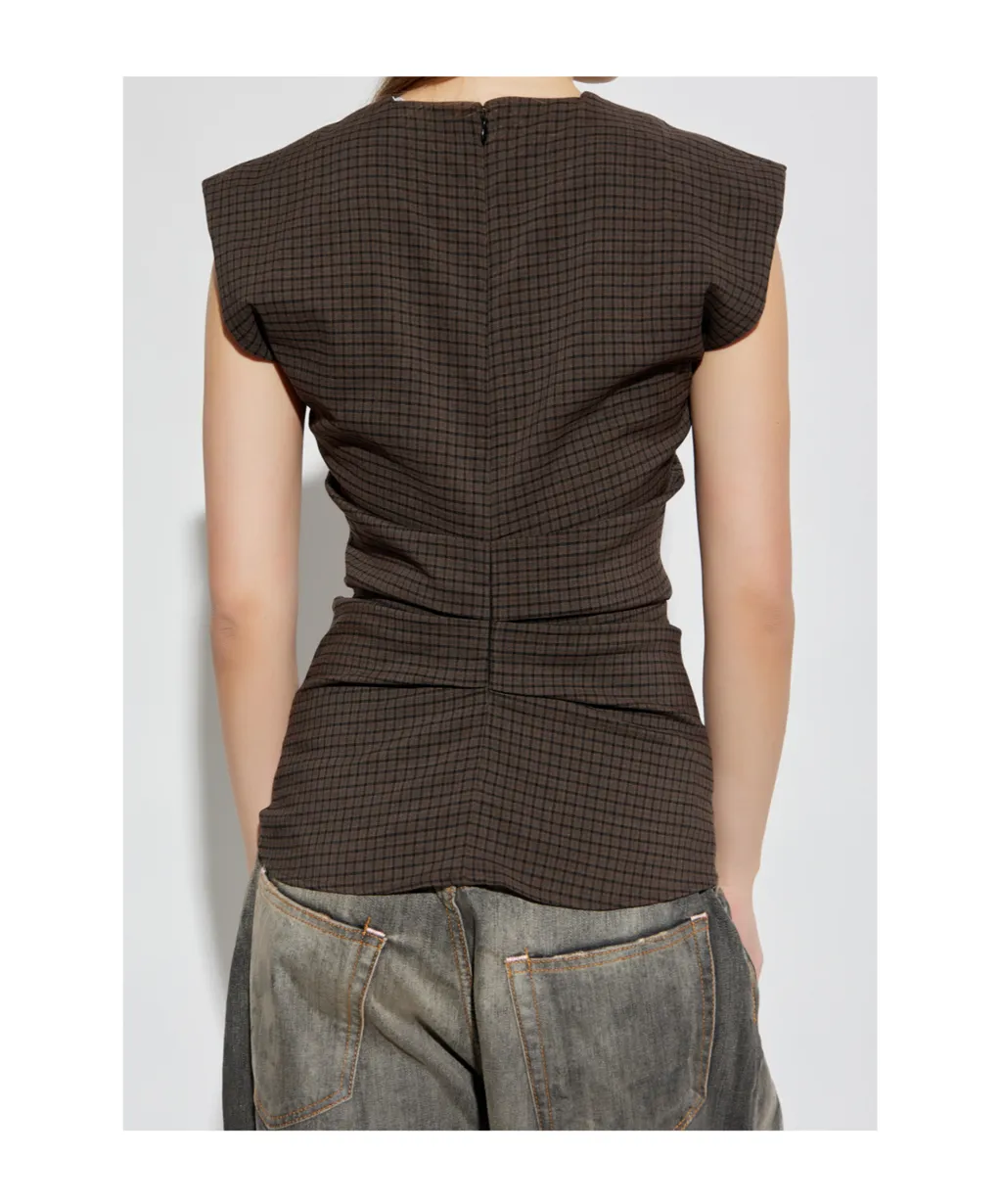 Acne Studios Sleeveless Checked Top