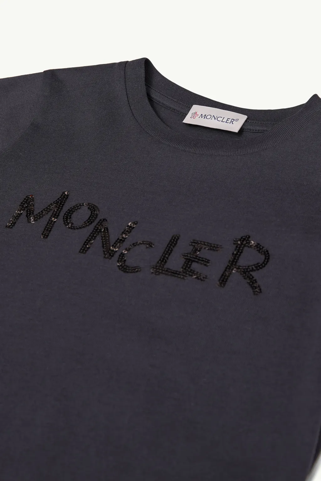 Sequin-Embroidered Logo Cotton T-Shirt