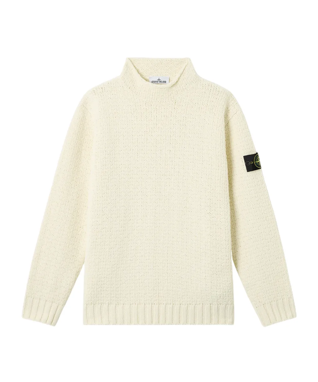 Mock Neck Sweater With Reverse Stitch Details