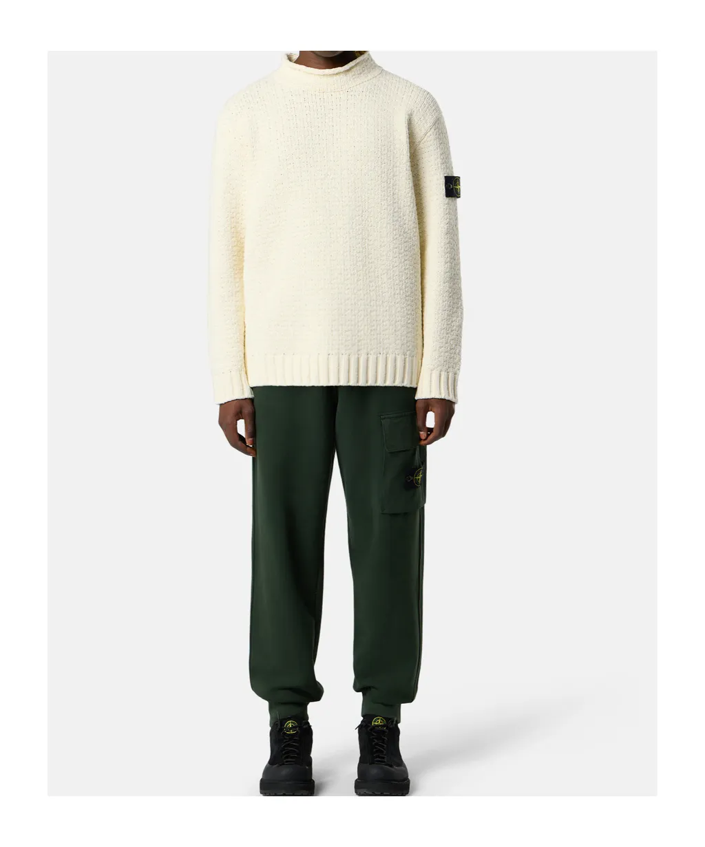 Mock Neck Sweater With Reverse Stitch Details