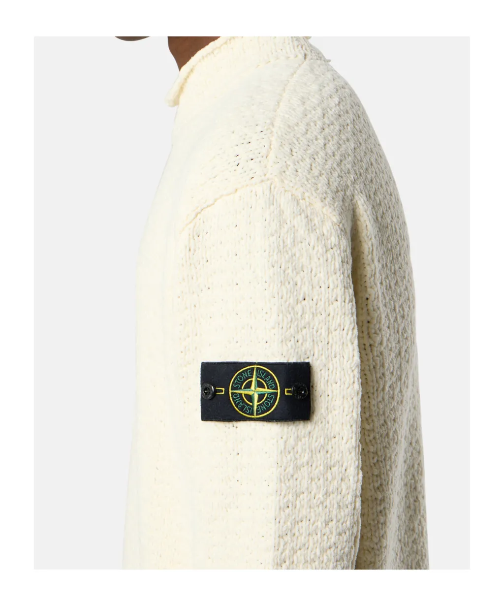 Mock Neck Sweater With Reverse Stitch Details